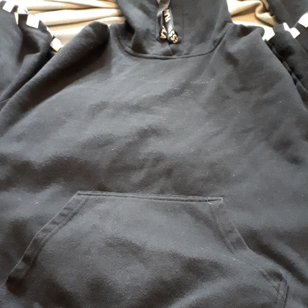 All black hoodie with white dots